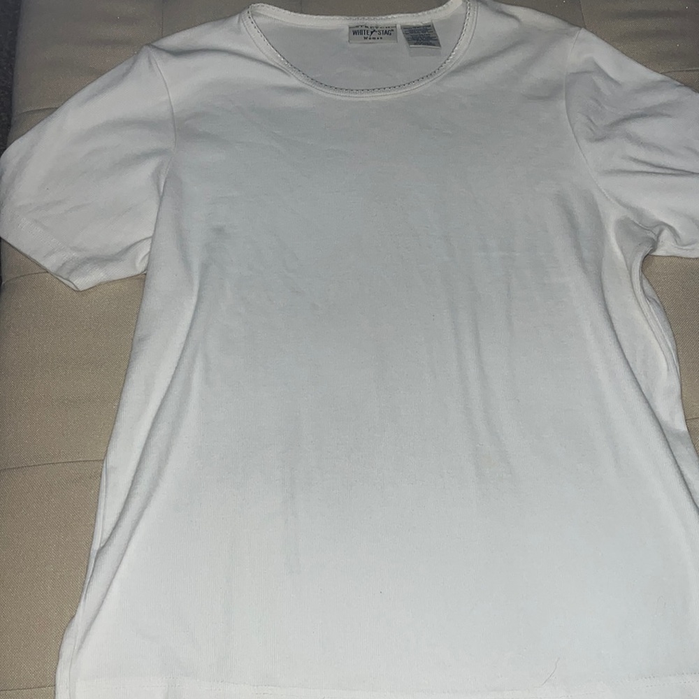 White Stag Women’s Round Neck 18/20 white short sleeve blouse